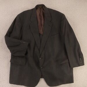 VTG Hopsack Jacket 2XL Gray Heather Wool Polyester Blazer 1/4‎ Lined USA 52R